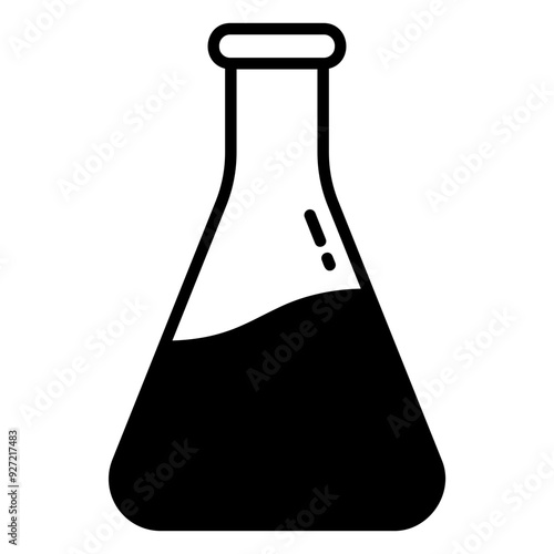 Erlenmeyer flask icon for science research