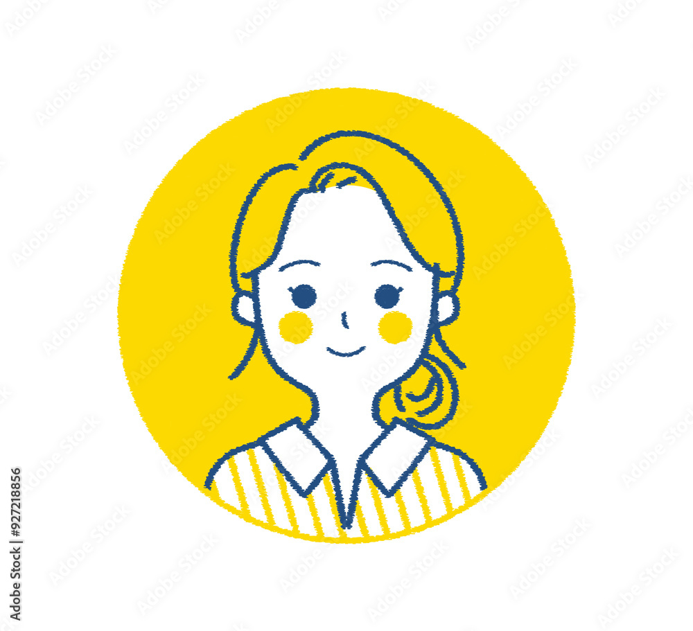若い女性の顔アイコン 人物のイラスト素材 若い女性の顔アイコン 人物のイラスト素材