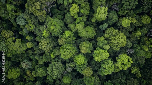 Obraz na płótnie Aerial View of Lush Forest Canopy w salonie