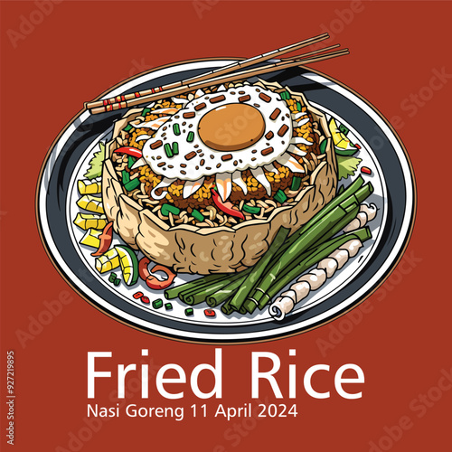 Fried Rice illustration template