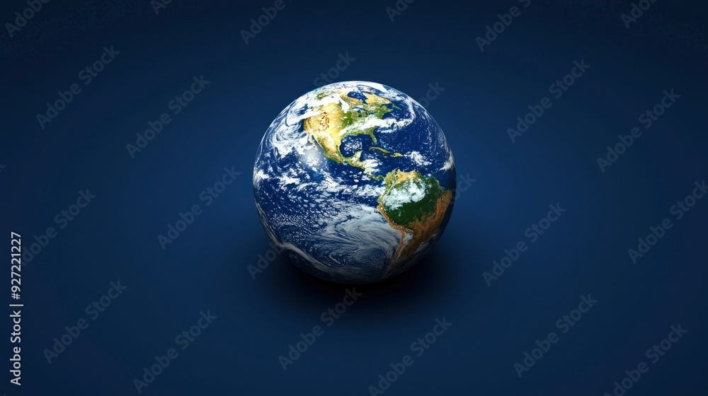 Fototapeta premium Earth Globe on a Blue Background