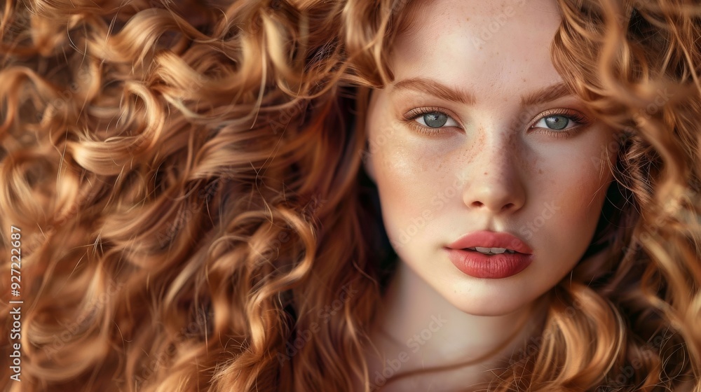 A close-up portrait of a young woman with flaming red curls, her intense expression and piercing eyes exuding confidence and allure. A close-up portrait of a young woman with flaming red curls, her intense expression and piercing eyes exuding confidence and allure.