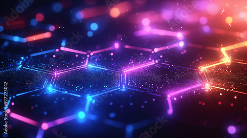 Exploring the Depths of Futuristic Digital Technology in a Neon-Glowing Cyber Network