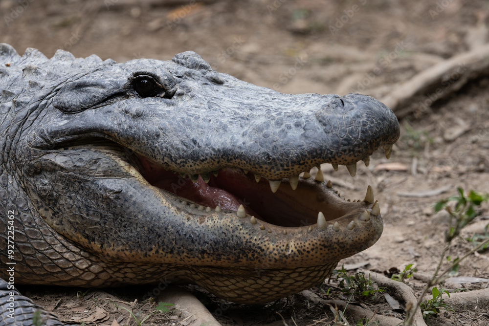 Fototapeta premium The American alligator (Alligator mississippiensis), sometimes referred to as a gator or common alligator