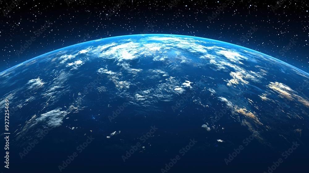 Fototapeta premium Earth from Space with Stars