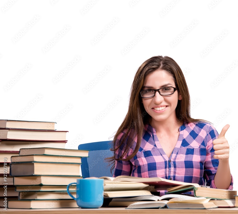 Young student preparing for school exams Young student preparing for school exams