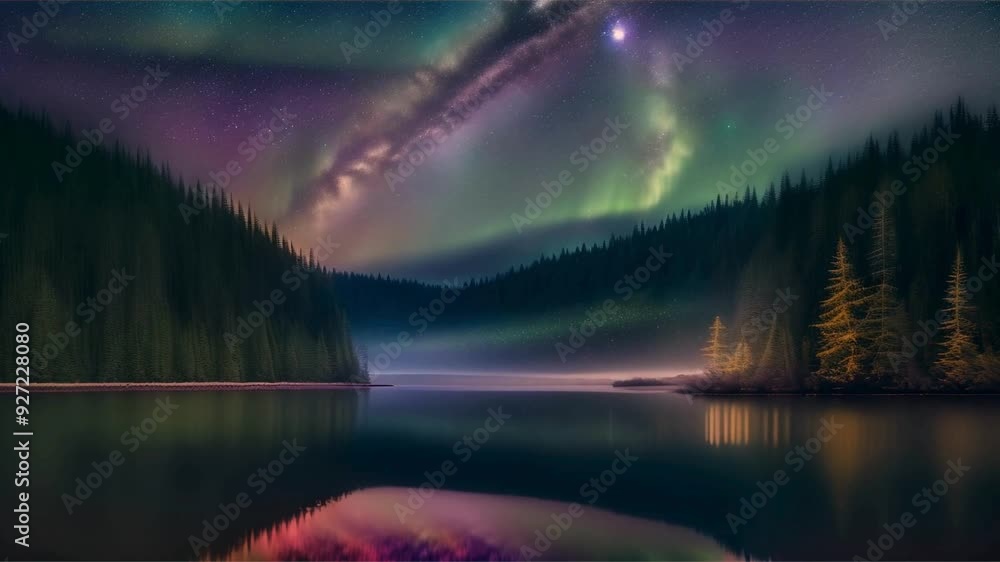 Ink meteor shower lighting surrounded by the vibrant colors of an aurora Ink meteor shower lighting surrounded by the vibrant colors of an aurora