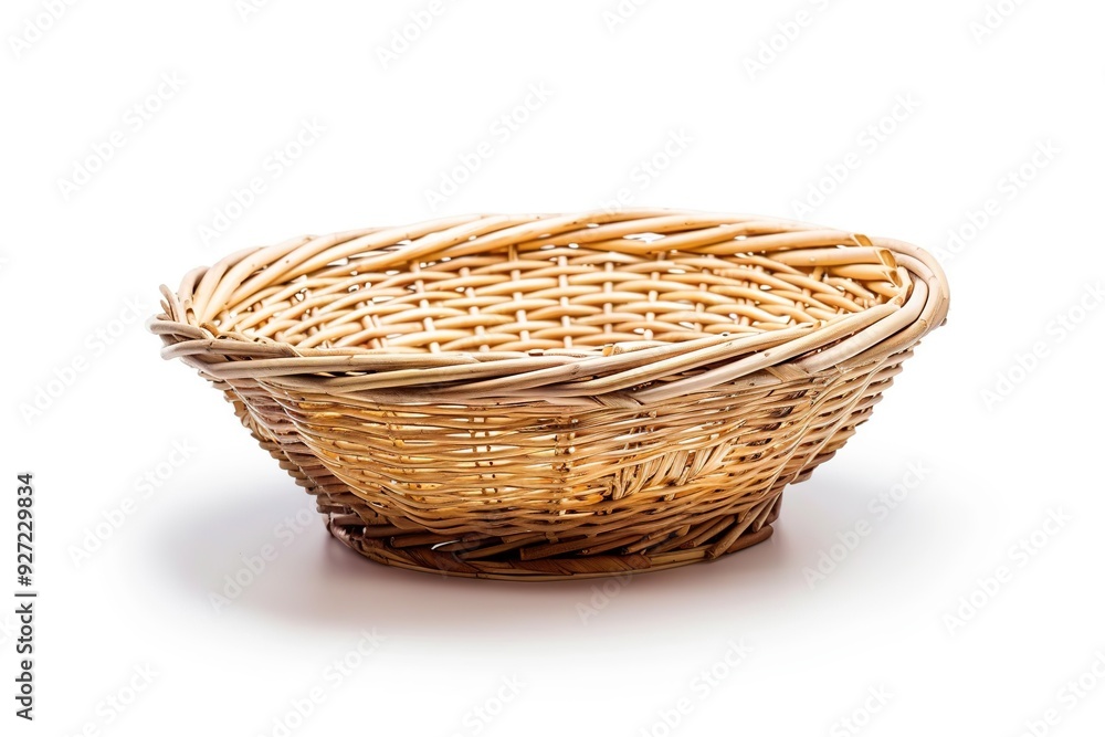 A woven basket made of natural materials, suitable for holding food or decorative items. A woven basket made of natural materials, suitable for holding food or decorative items.