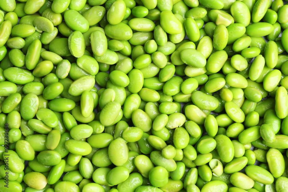Fresh edamame beans as background, top view Fresh edamame beans as background, top view