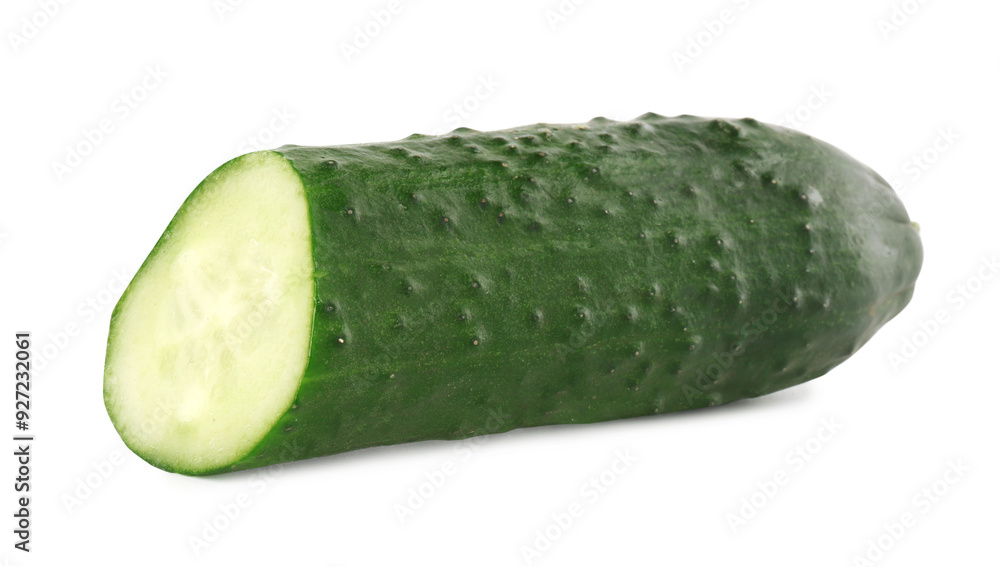 Piece of fresh cucumber isolated on white Piece of fresh cucumber isolated on white