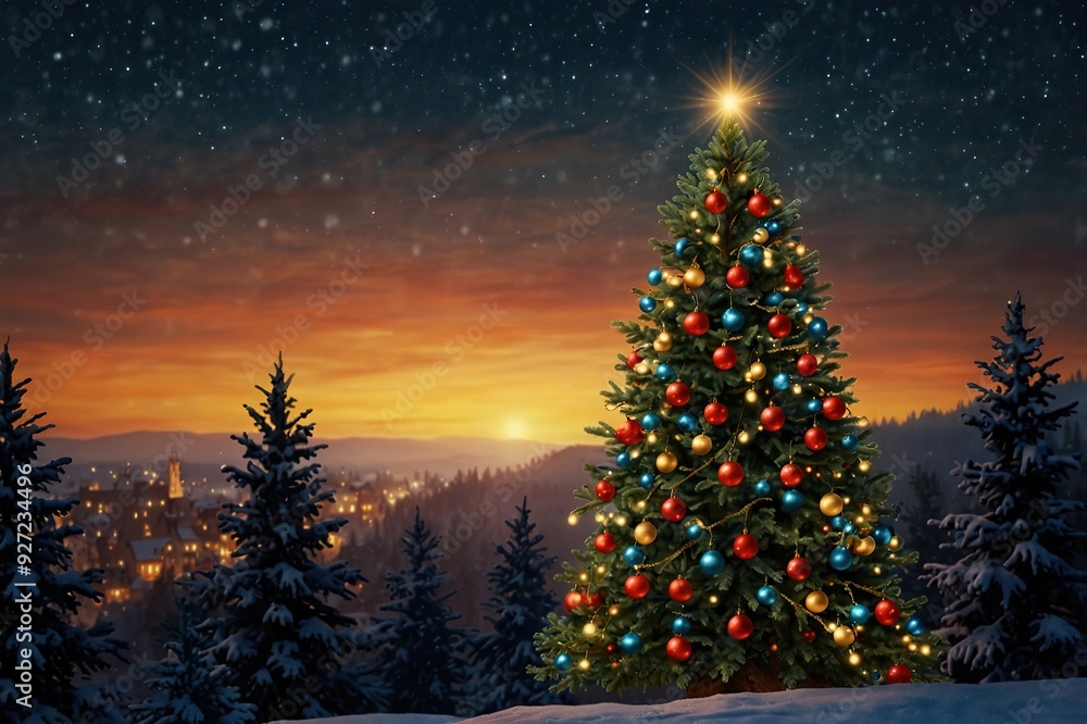 Christmas Background with Christmas Tree Christmas Background with Christmas Tree