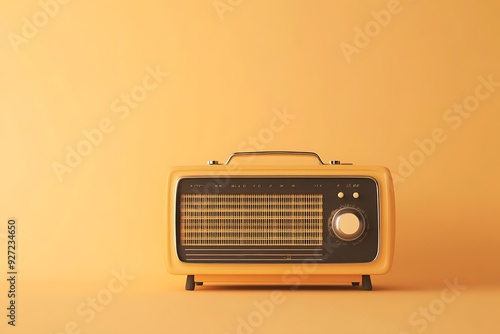 3d render of radio in minimal style.