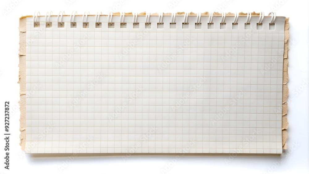 Torn notebook paper on white background, torn, notebook, paper, white ...