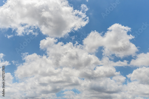 The unrivaled beauty of clouds in the blue summer sky over the northern Israel