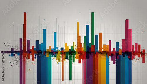 Colorful Abstract Business growth graph Background. Generative AI