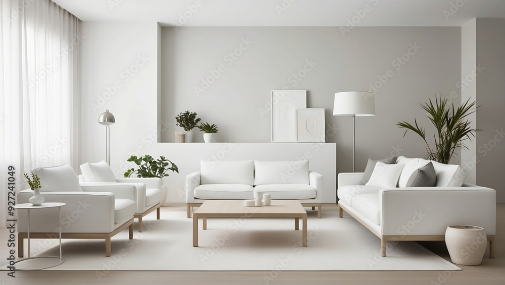 Modern living room that focuses on simplicity and functionality. Modern living room that focuses on simplicity and functionality.