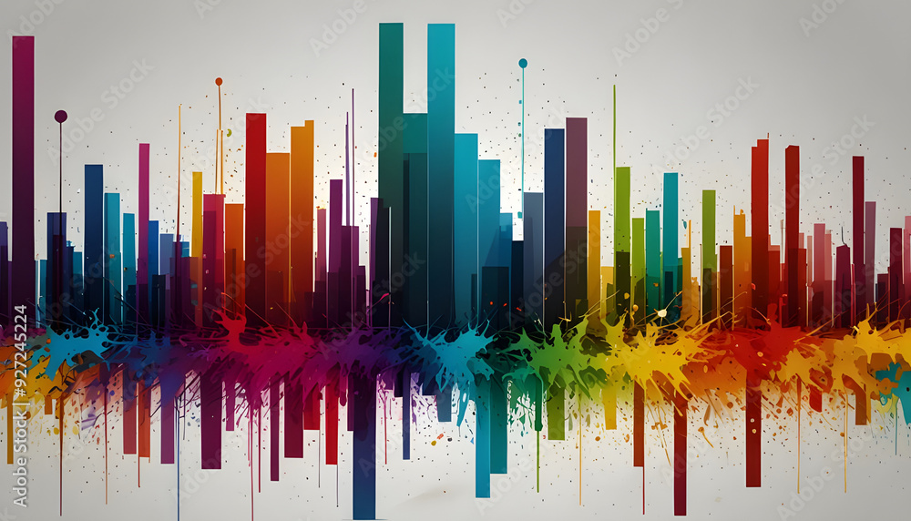 Obraz premium Colorful Abstract Business growth graph Background. Generative AI
