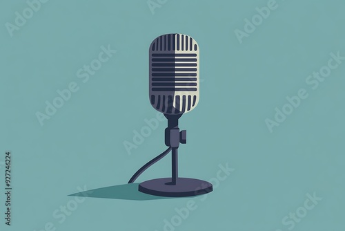 Halftone collage with microphone 