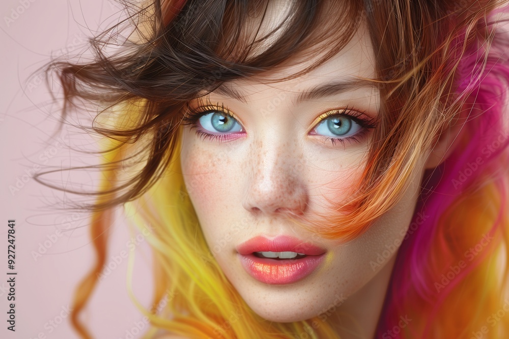 A colorful makeup girl A colorful makeup girl