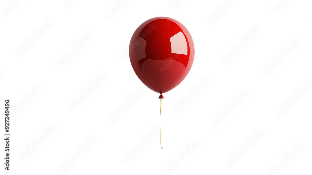 A shiny red balloon floats, featuring a smooth surface and a thin string, ideal for festive occasions and celebrations A shiny red balloon floats, featuring a smooth surface and a thin string, ideal for festive occasions and celebrations