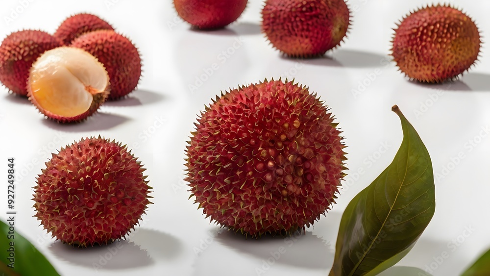 Lychee Fruit Still Life Minimalist Avatar on a White Background Lychee Fruit Still Life Minimalist Avatar on a White Background