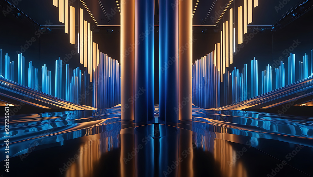 3d render, abstract minimal neon background, pink blue neon lines going up, glowing in ultraviolet spectrum Cyber space. Laser show Futuristic wallpaper 3d render, abstract minimal neon background, pink blue neon lines going up, glowing in ultraviolet spectrum Cyber space. Laser show Futuristic wallpaper