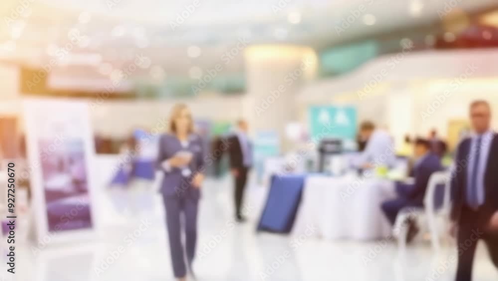 Blurred scene for a background of executives walking around the International Conference Center. Blurred scene for a background of executives walking around the International Conference Center.
