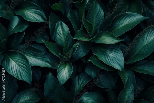 Wallpaper Mural Dark Green Leaves of Exotic Succulent Plants Creating a Rich Tropical Foliage Background for Nature Concept Banner, High-Resolution and Detailed Presentation Torontodigital.ca