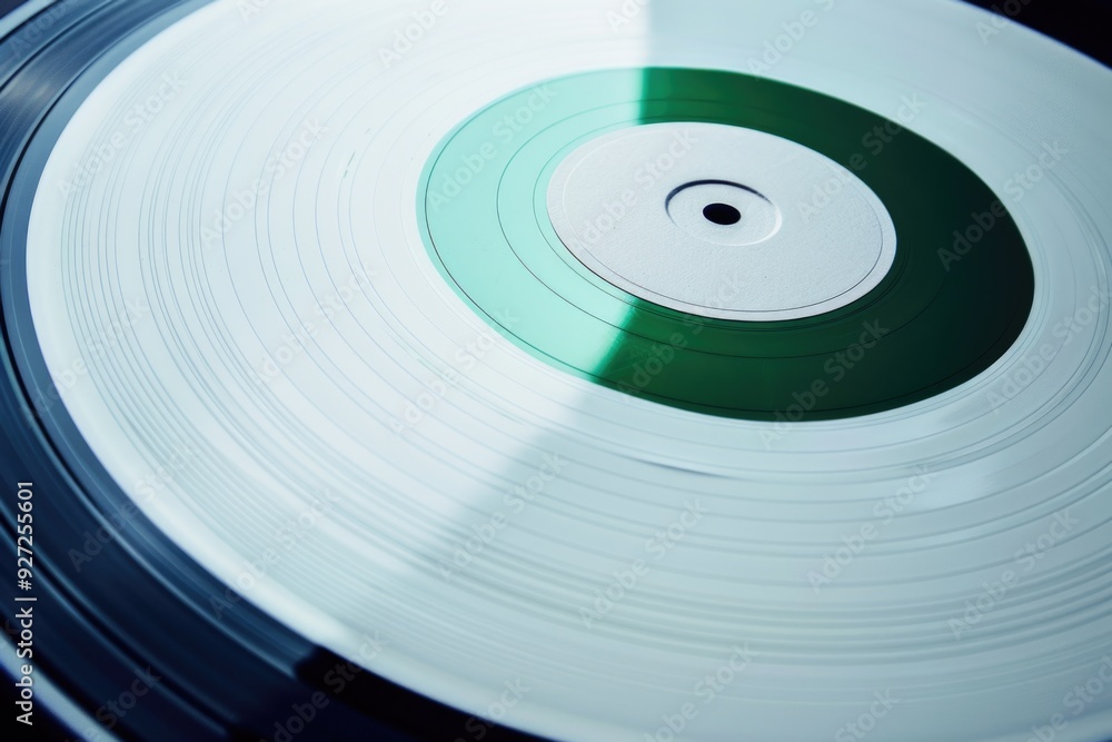 White Record. Vinyl Disc in White, Green, Black, Plastic Isolated on Background White Record. Vinyl Disc in White, Green, Black, Plastic Isolated on Background