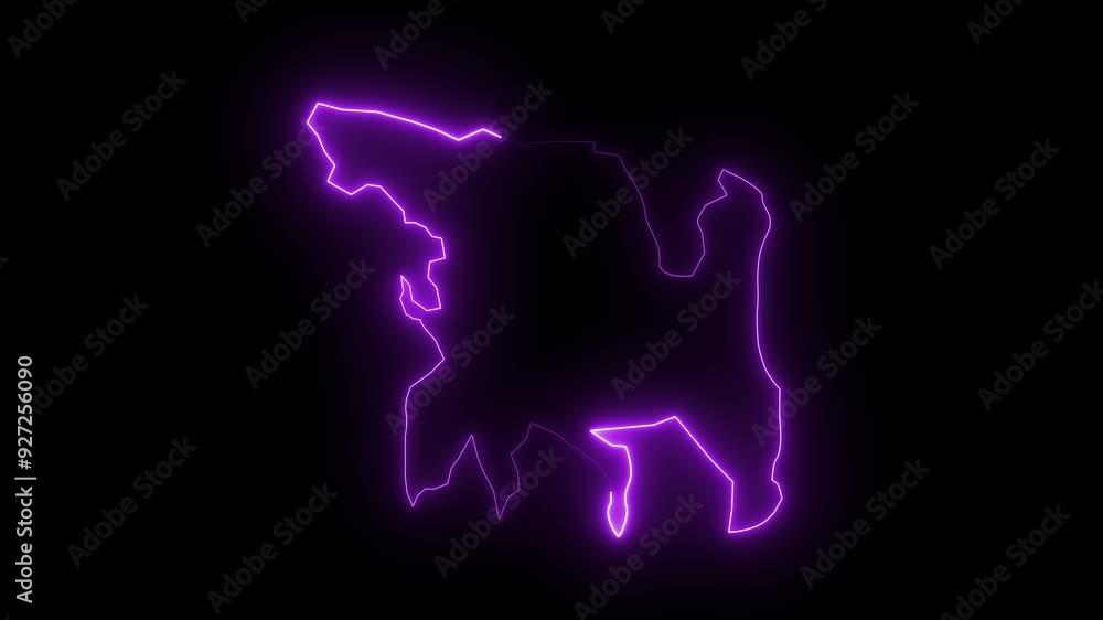 World map network connection glowing polygonal triangle neon lines on black background. Bangladesh map icon, World map network connection glowing polygonal triangle neon lines on black background. Bangladesh map icon,