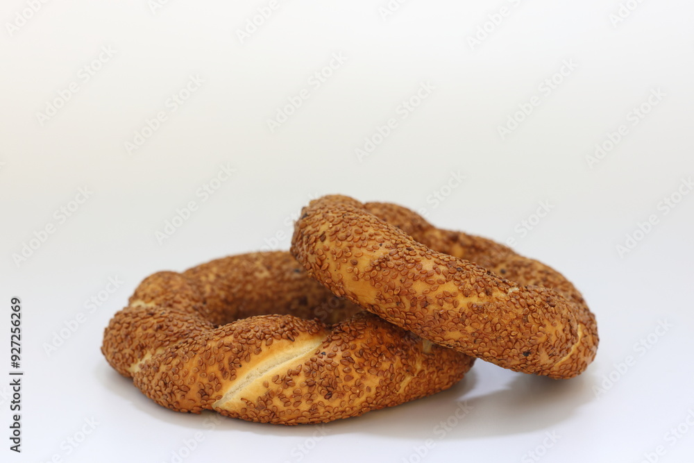 turkish bagels or simit isolated on white background turkish bagels or simit isolated on white background
