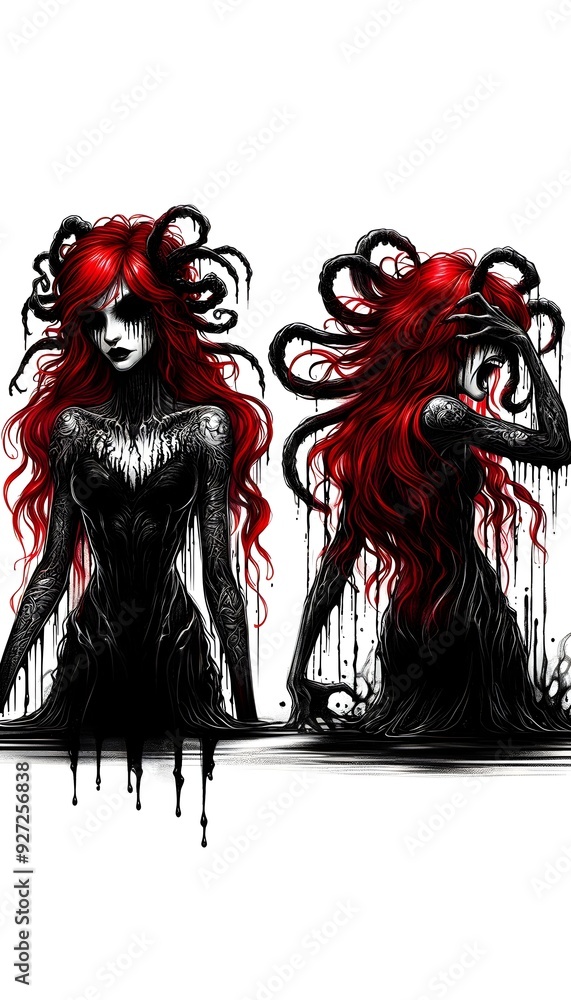 Horror Monster Tattoo: Dark Illustration Art Horror Monster Tattoo: Dark Illustration Art