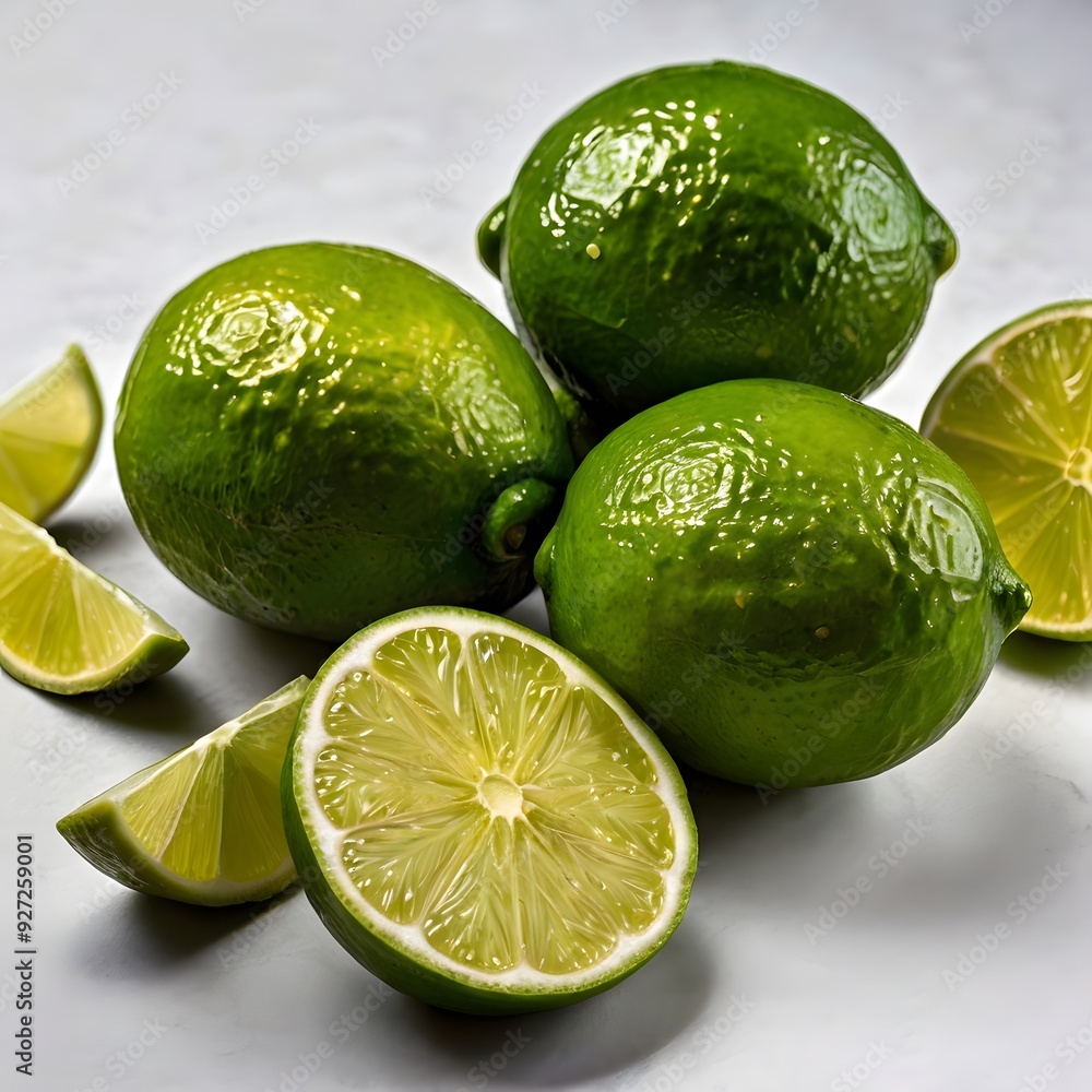 Limes Still Life Minimalistic White Background Images Limes Still Life Minimalistic White Background Images