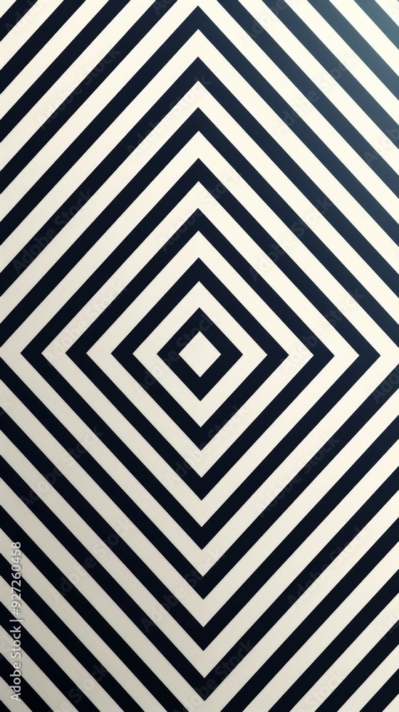 A black and white image of a diamond shape with black and white stripes A black and white image of a diamond shape with black and white stripes