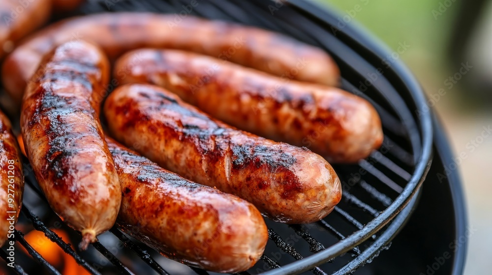 Grilled pork sausages. Grilled pork sausages.