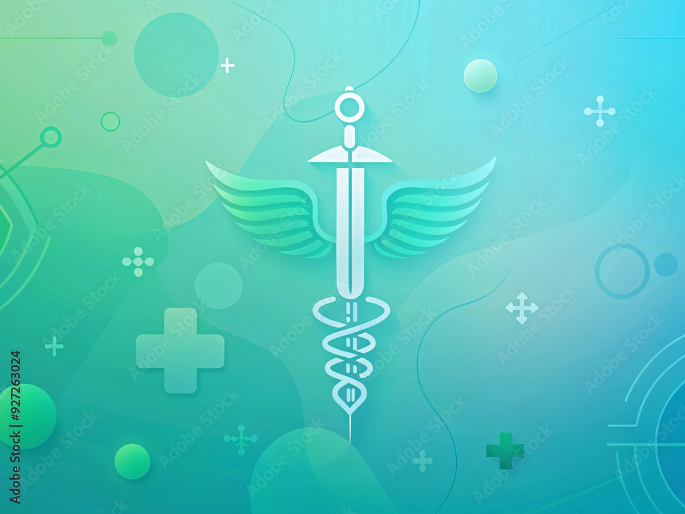 Abstract caduceus cross, symbol of medical care Abstract caduceus cross, symbol of medical care