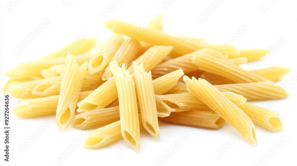 Uncooked pasta on white Uncooked pasta on white