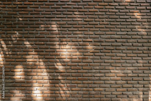 Obraz na płótnie Sunlight on brick wall w salonie