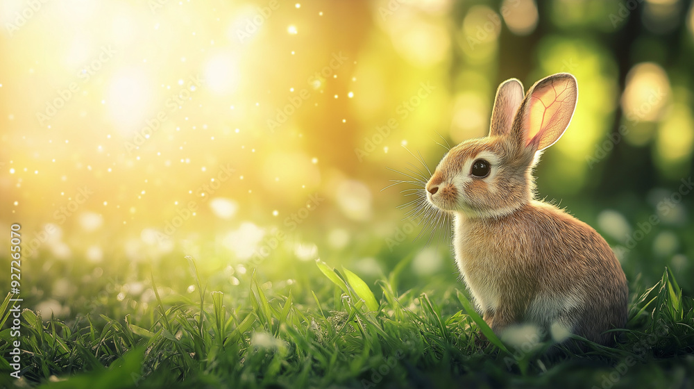 rabbit on the grass rabbit on the grass
