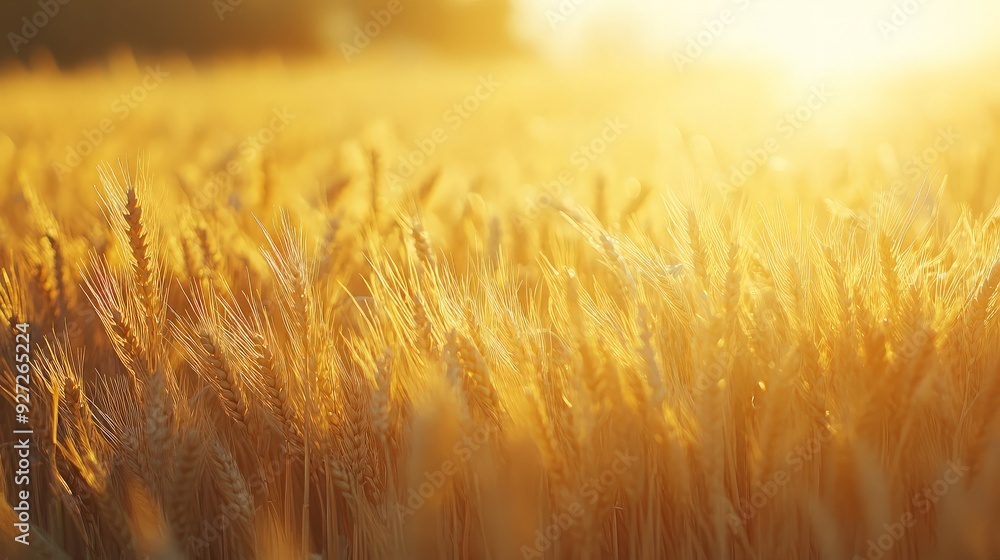 Fototapeta premium Golden Wheat Field at Sunset