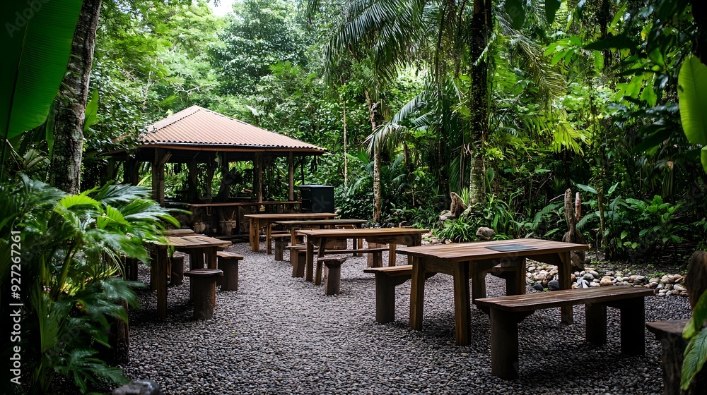 Peaceful Outdoor Educational Retreat in Verdant Forest Landscape Peaceful Outdoor Educational Retreat in Verdant Forest Landscape