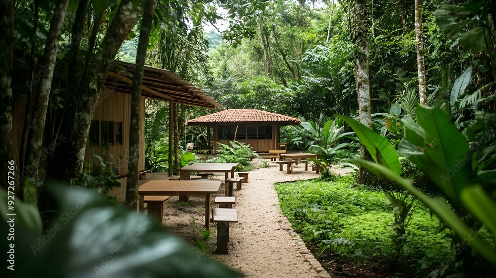 Peaceful Outdoor Classroom Nestled in Lush Forest Canopy Peaceful Outdoor Classroom Nestled in Lush Forest Canopy