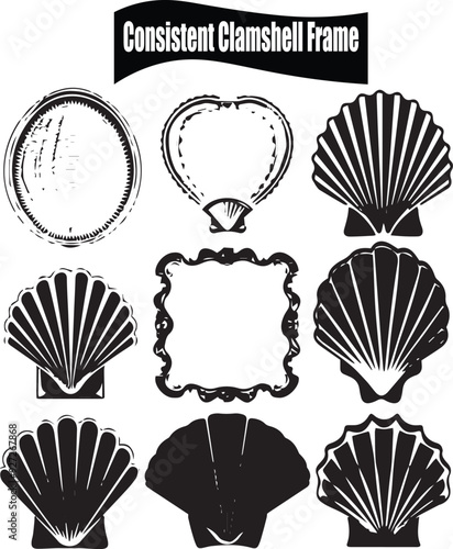 Consistent Clamshell Frame Modern Black Silhouette Design Elements