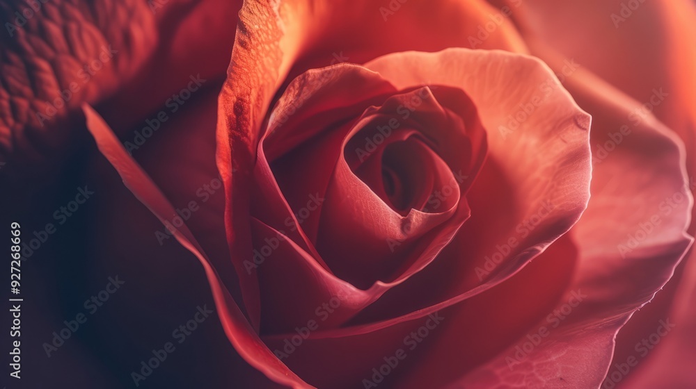 Close up red rose petals. Macro photography of a single red rose with soft, gentle lighting highlighting the delicate texture of the petals. Close up red rose petals. Macro photography of a single red rose with soft, gentle lighting highlighting the delicate texture of the petals.
