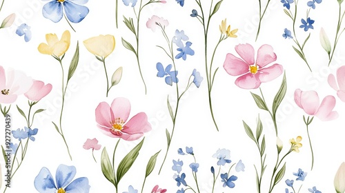 Delicate Watercolor Wildflower Pattern