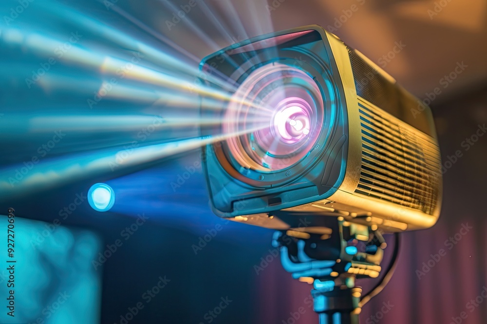 Adjusting the multimedia projector on a ceiling bracket for home theater or presentations Adjusting the multimedia projector on a ceiling bracket for home theater or presentations