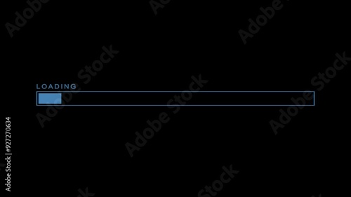 Loading animation bar mov video fully alpha and transparent format. 