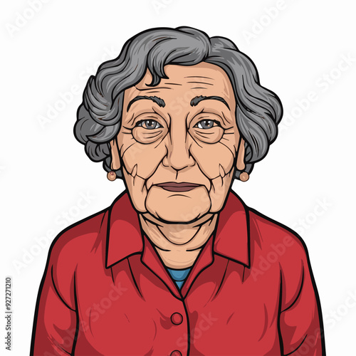 printable cartoon of an old lady