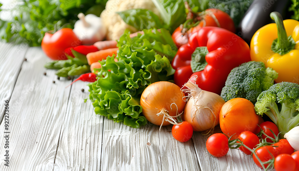 Fresh vegetables on table Fresh vegetables on table
