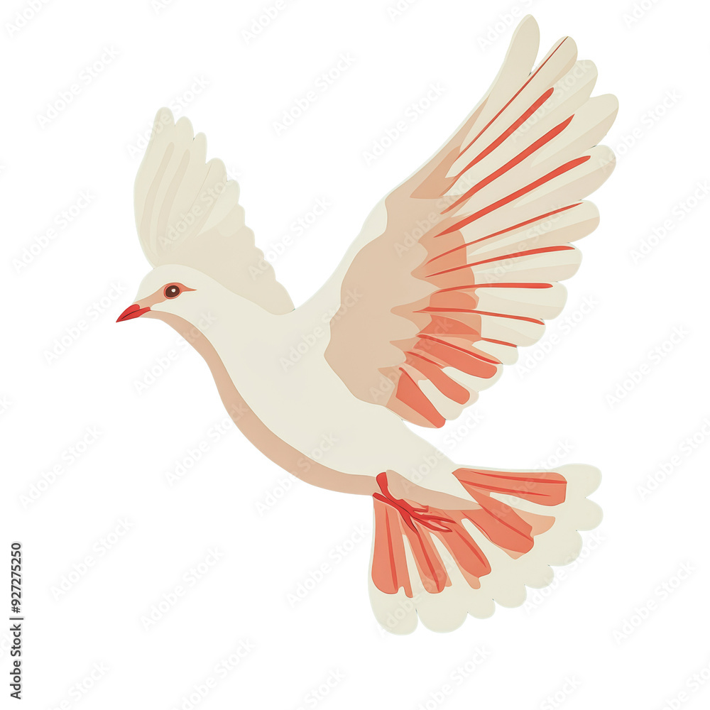 Obraz premium PNG White and red bird in mid-flight